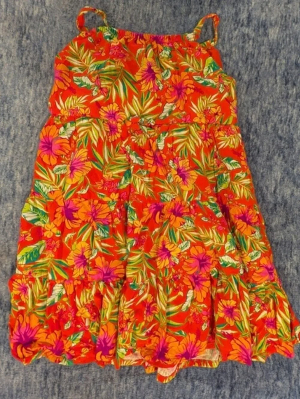 Wonder Nation 3T Floral Orange and Pink Kids' Dress